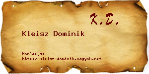 Kleisz Dominik névjegykártya