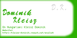 dominik kleisz business card